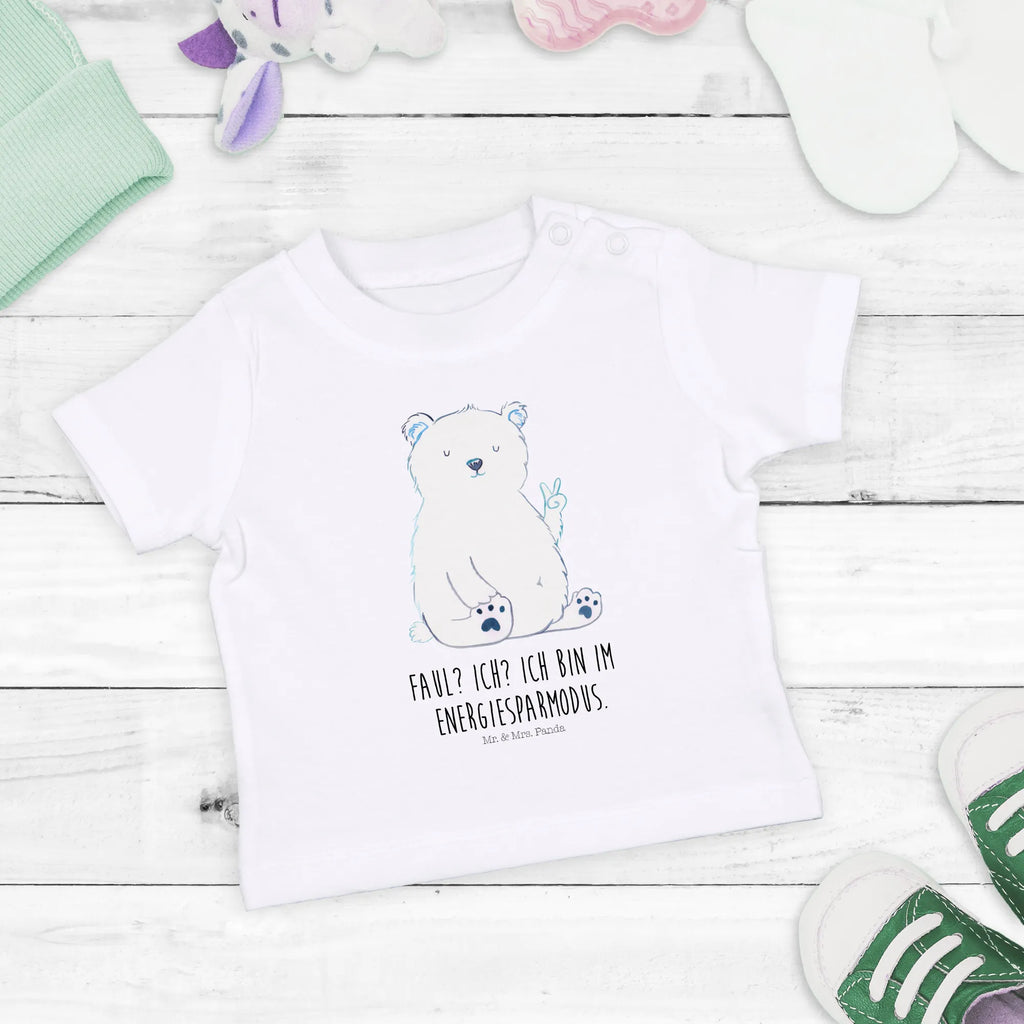 Organic Baby Shirt Eisbär Faul Baby T-Shirt, Jungen Baby T-Shirt, Mädchen Baby T-Shirt, Shirt, Bär, Teddy, Teddybär, Eisbär, Nordpol, Faul, Entspannen, Relaxen, Büro, Arbeit, Bürojob, Arbeitsplatz, Homeoffice