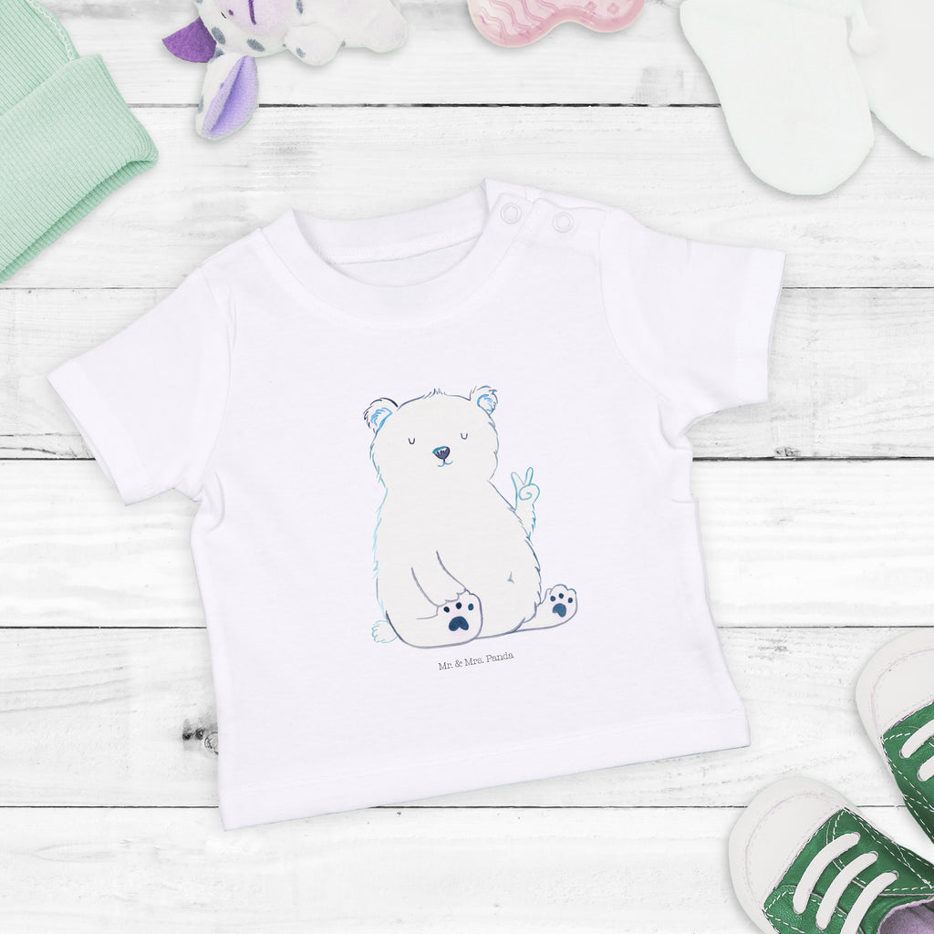 Organic Baby Shirt Eisbär Faul Baby T-Shirt, Jungen Baby T-Shirt, Mädchen Baby T-Shirt, Shirt, Bär, Teddy, Teddybär, Eisbär, Nordpol, Faul, Entspannen, Relaxen, Büro, Arbeit, Bürojob, Arbeitsplatz, Homeoffice