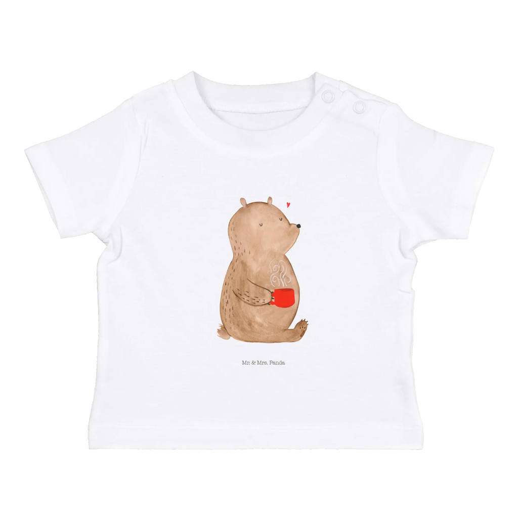 Organic Baby Shirt Bär Kaffee Baby T-Shirt, Jungen Baby T-Shirt, Mädchen Baby T-Shirt, Shirt, Bär, Teddy, Teddybär, Kaffee, Coffee, Bären, guten Morgen, Morgenroutine, Welt erobern, Welt retten, Motivation