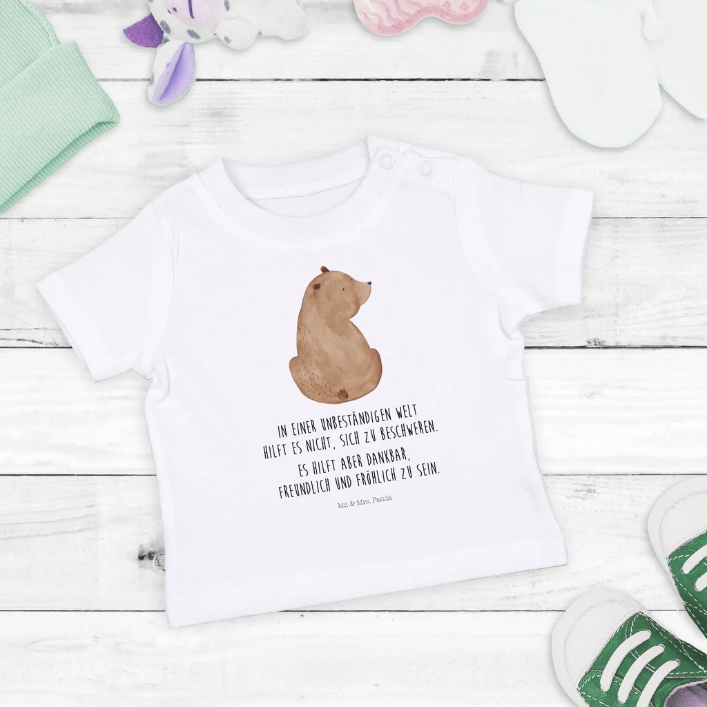 Organic Baby Shirt Bär Schulterblick Baby T-Shirt, Jungen Baby T-Shirt, Mädchen Baby T-Shirt, Shirt, Bär, Teddy, Teddybär, Selbstachtung, Weltansicht, Motivation, Bären, Bärenliebe, Weisheit