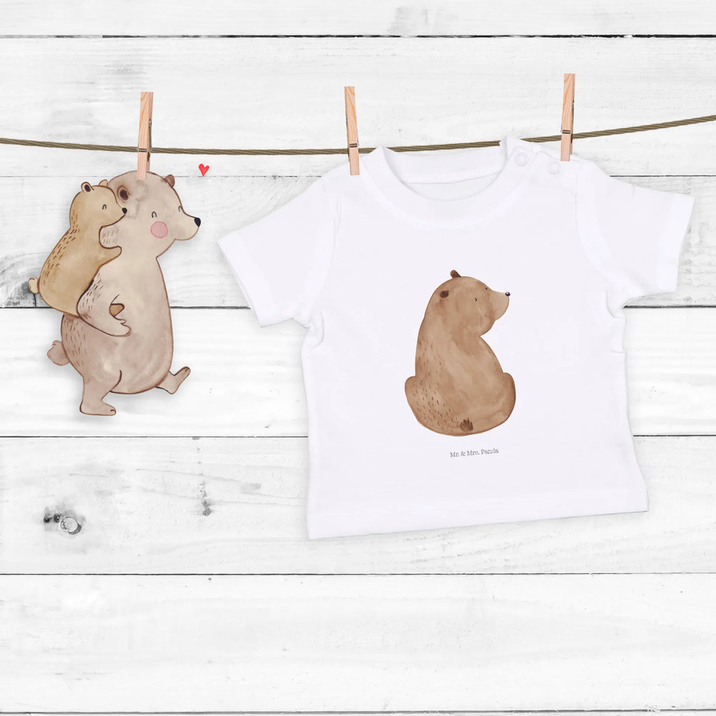 Organic Baby Shirt Bär Schulterblick Baby T-Shirt, Jungen Baby T-Shirt, Mädchen Baby T-Shirt, Shirt, Bär, Teddy, Teddybär, Selbstachtung, Weltansicht, Motivation, Bären, Bärenliebe, Weisheit