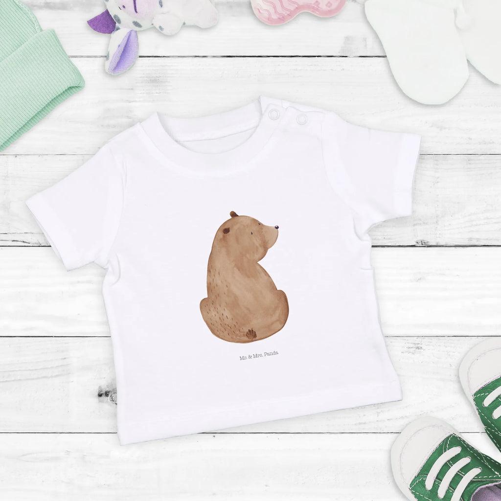 Organic Baby Shirt Bär Schulterblick Baby T-Shirt, Jungen Baby T-Shirt, Mädchen Baby T-Shirt, Shirt, Bär, Teddy, Teddybär, Selbstachtung, Weltansicht, Motivation, Bären, Bärenliebe, Weisheit