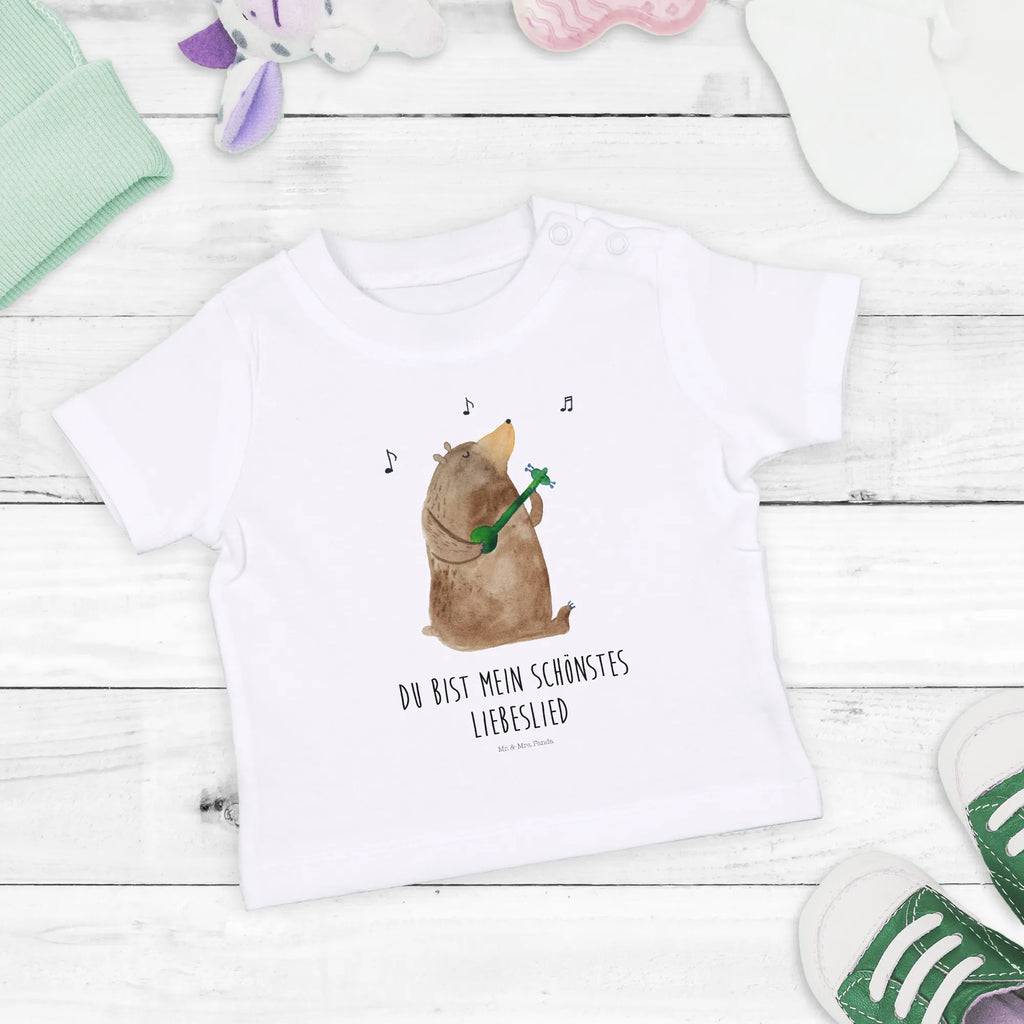 Organic Baby Shirt Bär Lied Baby T-Shirt, Jungen Baby T-Shirt, Mädchen Baby T-Shirt, Shirt, Bär, Teddy, Teddybär, Bärchen, Bear, Liebeslied, Lied, Song, Valentinstag, Valentine, Geschenk, Partner, Liebe, Freundin, Frau, Herz, Spruch