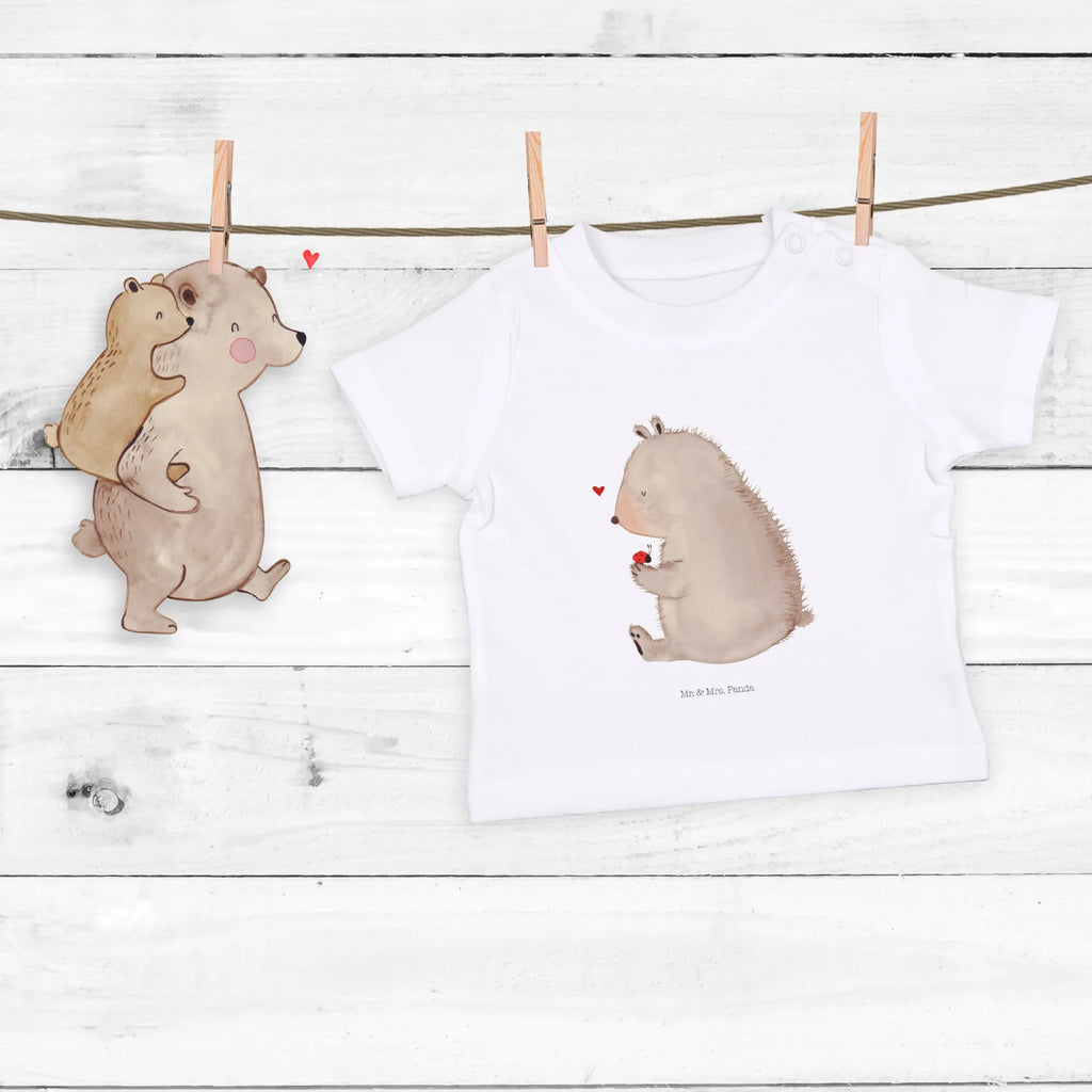 Organic Baby Shirt Bär Marienkäfer Baby T-Shirt, Jungen Baby T-Shirt, Mädchen Baby T-Shirt, Shirt, Bär, Teddy, Teddybär, Marienkäfer, Liebe, Freiheit, Motivation, Das Leben ist schön