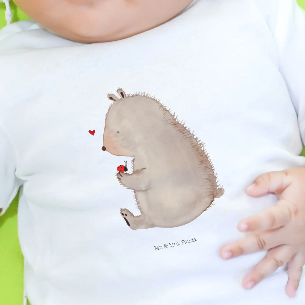 Organic Baby Shirt Bär Marienkäfer Baby T-Shirt, Jungen Baby T-Shirt, Mädchen Baby T-Shirt, Shirt, Bär, Teddy, Teddybär, Marienkäfer, Liebe, Freiheit, Motivation, Das Leben ist schön