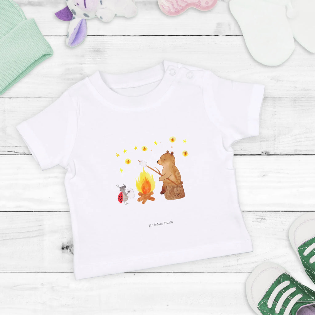 Organic Baby Shirt Bär & Marienkäfer Lagerfeuer Baby T-Shirt, Jungen Baby T-Shirt, Mädchen Baby T-Shirt, Shirt, Bär, Teddy, Teddybär, Lagerfeuer