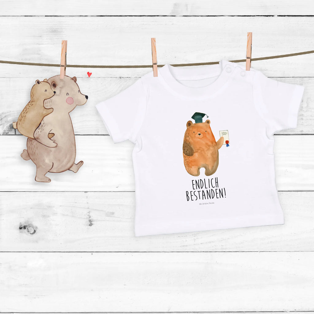 Organic Baby Shirt Bär Prüfung Baby T-Shirt, Jungen Baby T-Shirt, Mädchen Baby T-Shirt, Shirt, Bär, Teddy, Teddybär, Abitur, Prüfungen, Prüfung bestanden, Abschluss, Zeugnis, Abschlusszeugnis