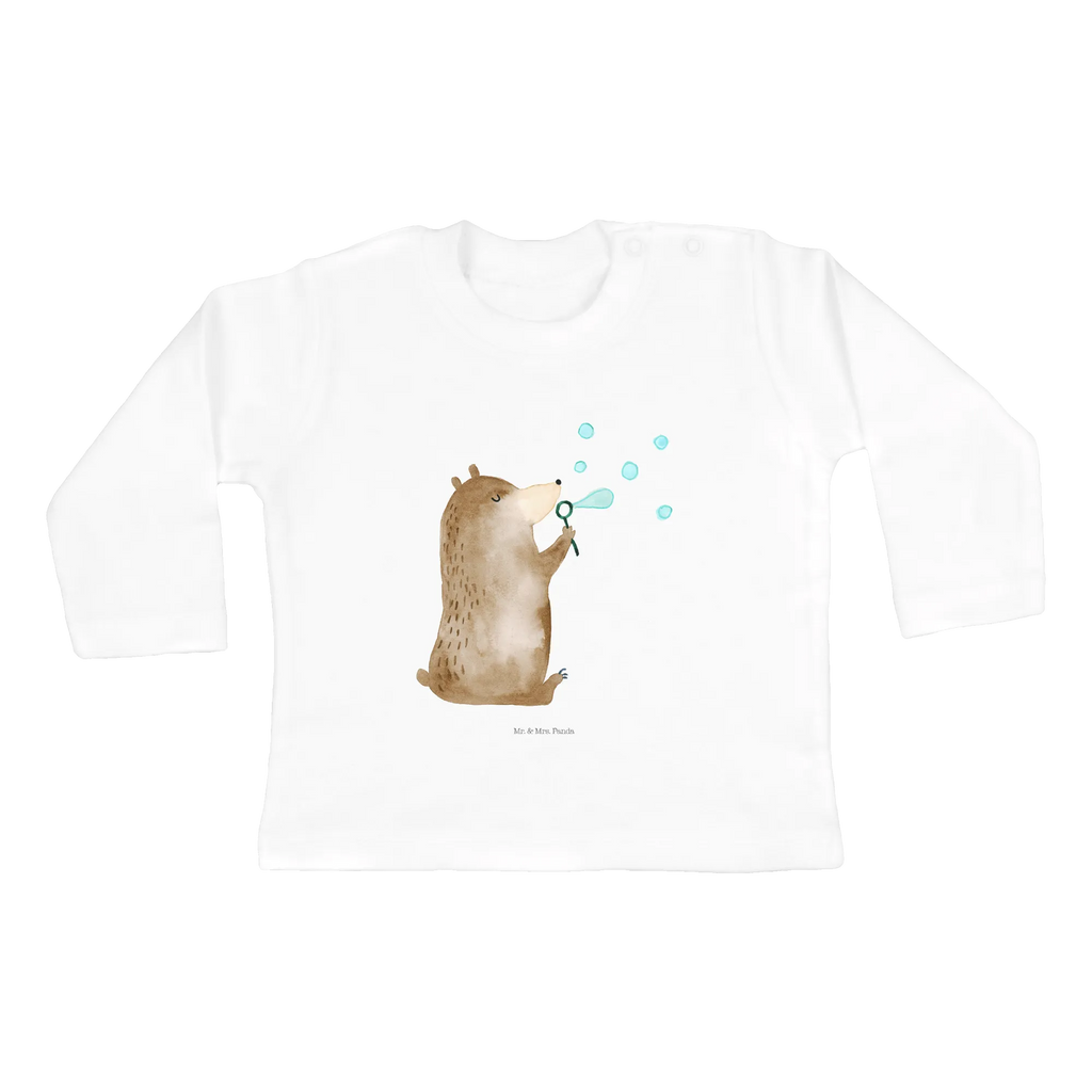 Baby Longsleeve Bär Seifenblasen Mädchen, Jungen, Baby, Langarm, Bio, Kleidung, Bär, Teddy, Teddybär, Seifenblasen Bär Lustig Sein Glücklich Traurig Happy