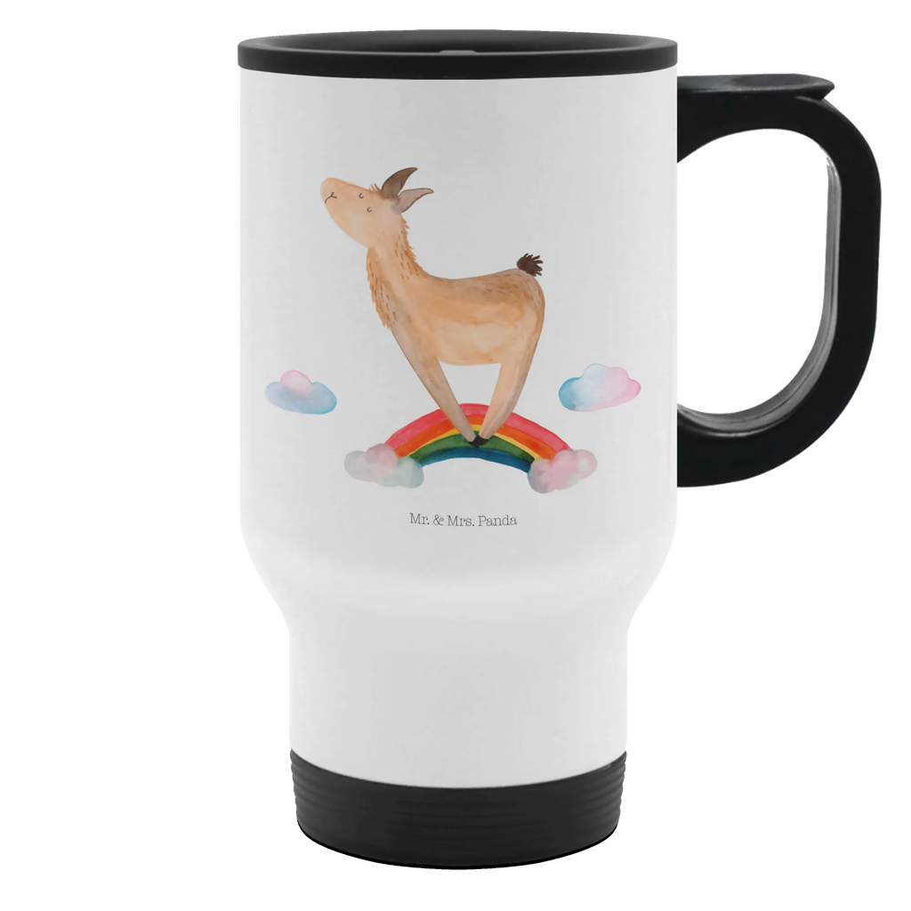 Thermobecher Lama Regenbogen Thermobecher, To Go Becher, Thermotasse, Kaffeebecher, Isolierbecher, Thermobecher To Go, Warmhaltetasse, Edelstahlbecher, Reisebecher, Tasse mit Deckel, Thermobecher für 400 ml, Kaffeetasse zum Mitnehmen, Tasse zum Mitnehmen, Spülmaschinenfest, Lama, Alpaka, Lamas, Regenbogen, Haters gonna hate, Haters, Selbstständig, Außenseiter, Schule, Abi, Hobby, Wolkenland, Freiheit