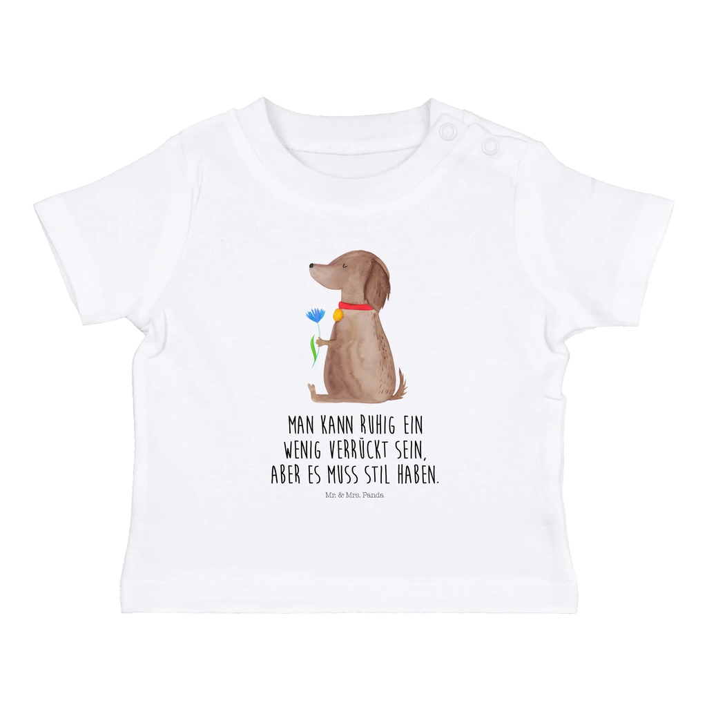 Organic Baby Shirt Hund Blume Baby T-Shirt, Jungen Baby T-Shirt, Mädchen Baby T-Shirt, Shirt, Hund, Hundemotiv, Haustier, Hunderasse, Tierliebhaber, Hundebesitzer, Sprüche, Hunde, Frauchen, Hundeliebe