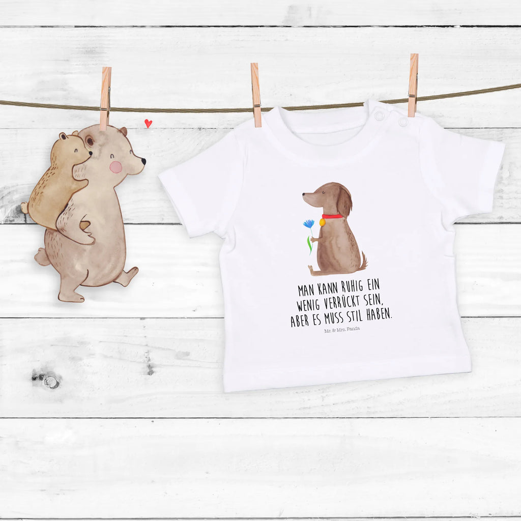 Organic Baby Shirt Hund Blume Baby T-Shirt, Jungen Baby T-Shirt, Mädchen Baby T-Shirt, Shirt, Hund, Hundemotiv, Haustier, Hunderasse, Tierliebhaber, Hundebesitzer, Sprüche, Hunde, Frauchen, Hundeliebe