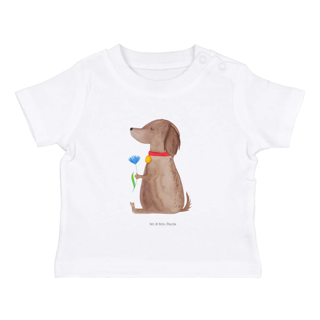 Organic Baby Shirt Hund Blume Baby T-Shirt, Jungen Baby T-Shirt, Mädchen Baby T-Shirt, Shirt, Hund, Hundemotiv, Haustier, Hunderasse, Tierliebhaber, Hundebesitzer, Sprüche, Hunde, Frauchen, Hundeliebe