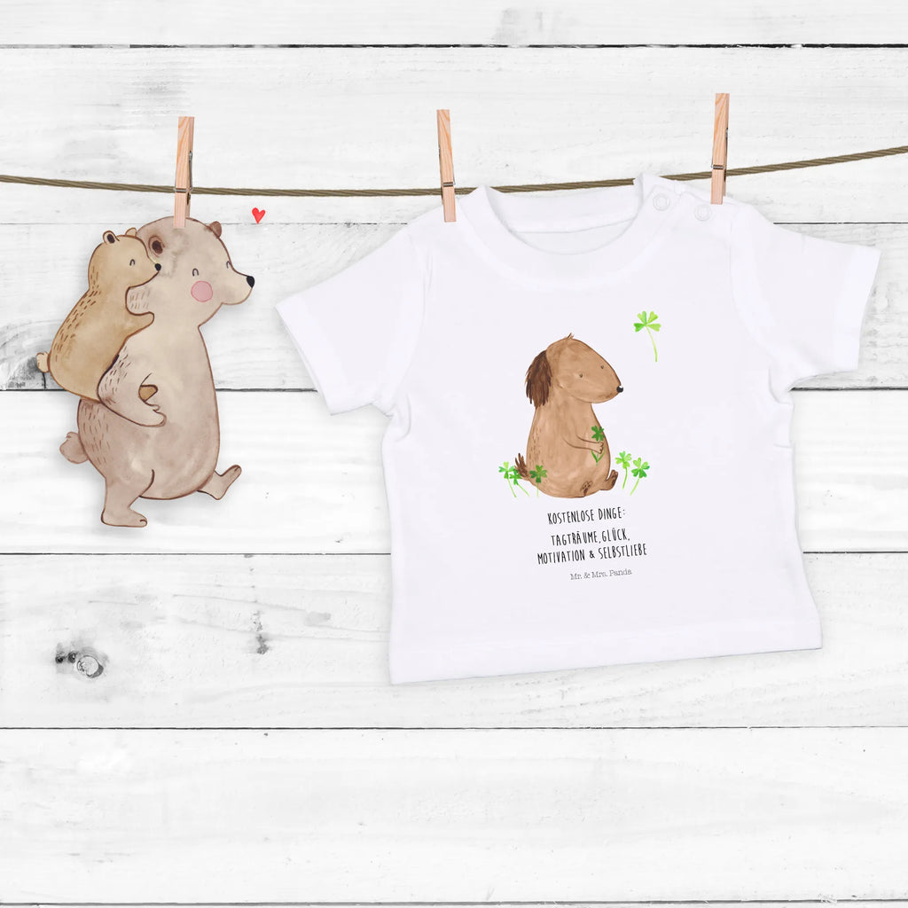 Organic Baby Shirt Hund Kleeblatt Baby T-Shirt, Jungen Baby T-Shirt, Mädchen Baby T-Shirt, Shirt, Hund, Hundemotiv, Haustier, Hunderasse, Tierliebhaber, Hundebesitzer, Sprüche, Kleeblatt, Glück, Tagträume, Motivation, Neuanfang, Geschenk, Glücksbringer, Selbstliebe, Achtsamkeit