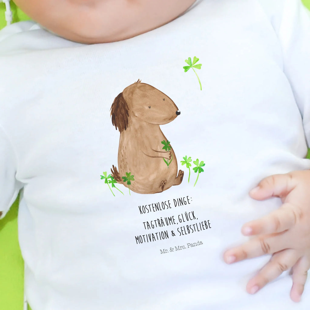 Organic Baby Shirt Hund Kleeblatt Baby T-Shirt, Jungen Baby T-Shirt, Mädchen Baby T-Shirt, Shirt, Hund, Hundemotiv, Haustier, Hunderasse, Tierliebhaber, Hundebesitzer, Sprüche, Kleeblatt, Glück, Tagträume, Motivation, Neuanfang, Geschenk, Glücksbringer, Selbstliebe, Achtsamkeit