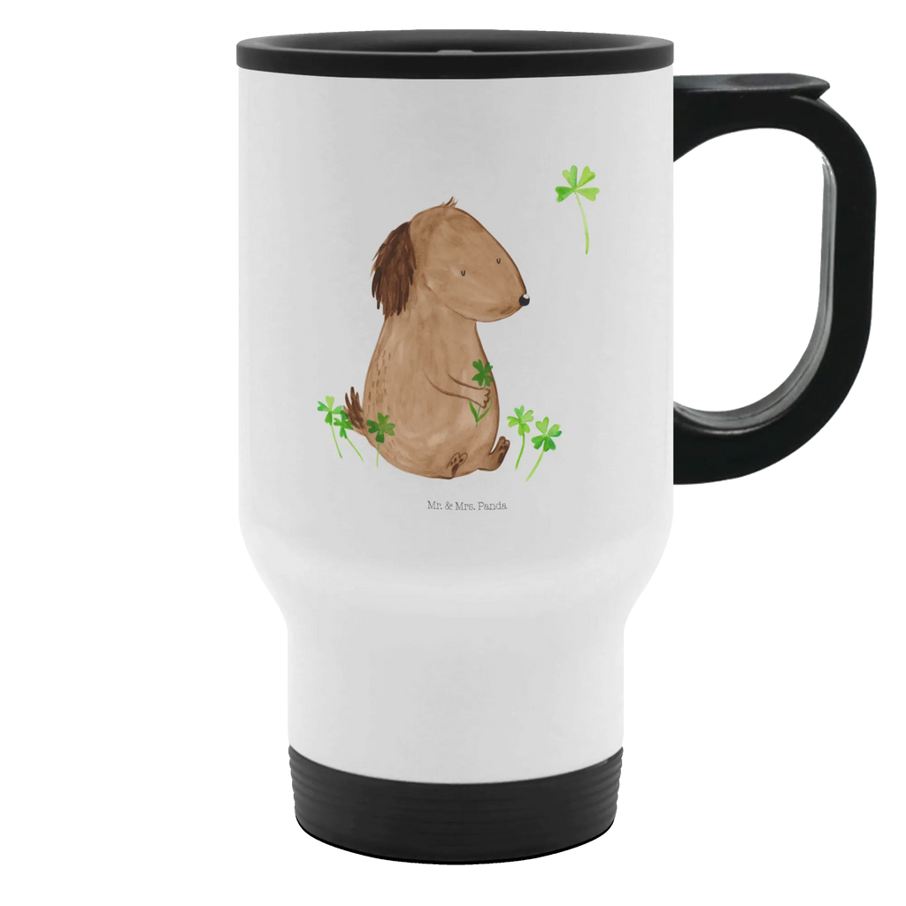 Thermobecher Hund Kleeblatt Thermobecher, To Go Becher, Thermotasse, Kaffeebecher, Isolierbecher, Thermobecher To Go, Warmhaltetasse, Edelstahlbecher, Reisebecher, Tasse mit Deckel, Thermobecher für 400 ml, Kaffeetasse zum Mitnehmen, Tasse zum Mitnehmen, Spülmaschinenfest, Hund, Hundemotiv, Haustier, Hunderasse, Tierliebhaber, Hundebesitzer, Sprüche, Kleeblatt, Glück, Tagträume, Motivation, Neuanfang, Geschenk, Glücksbringer, Selbstliebe, Achtsamkeit