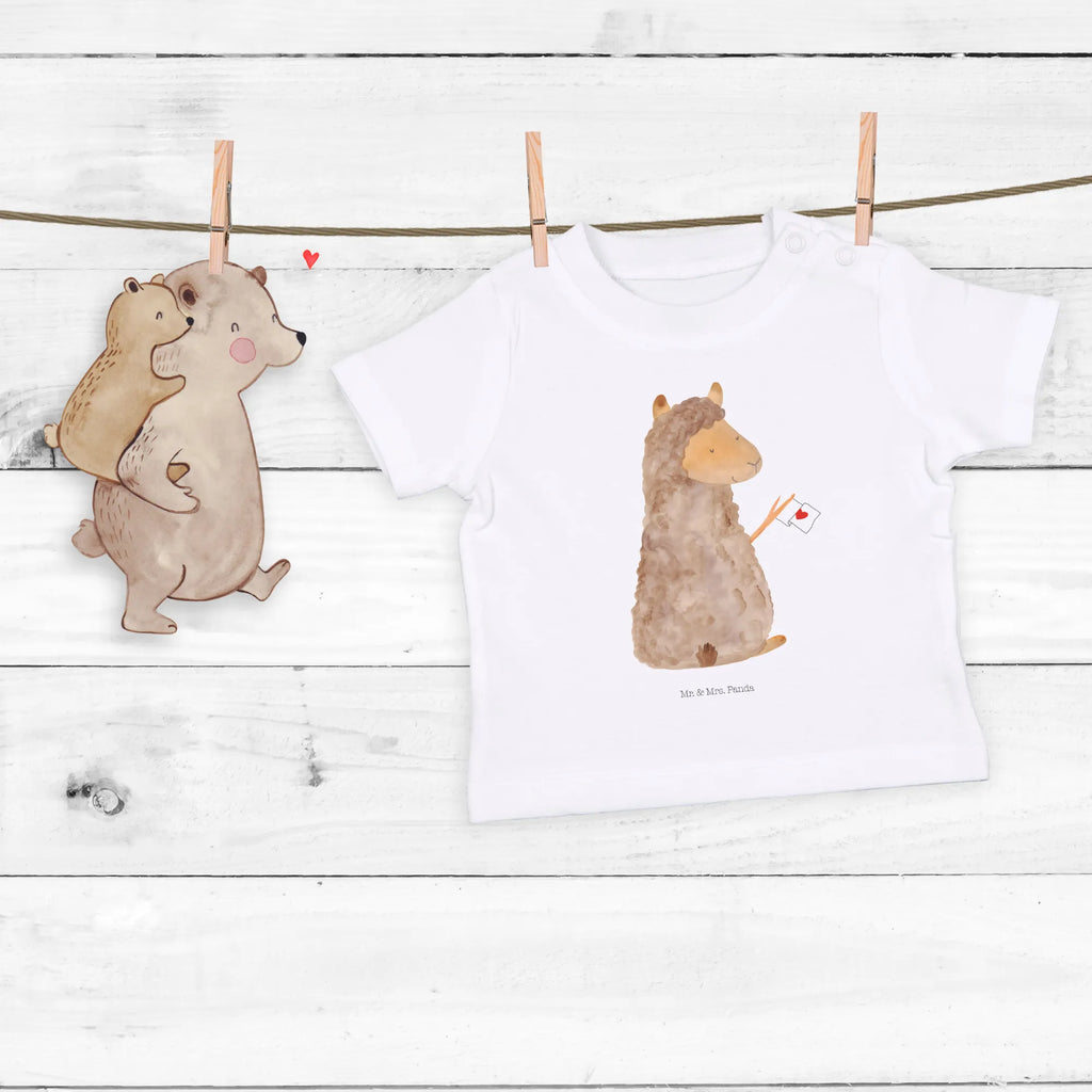 Organic Baby Shirt Alpaka Fahne Baby T-Shirt, Jungen Baby T-Shirt, Mädchen Baby T-Shirt, Shirt, Alpaka, Lama, Alpakas, Lamas, Liebe