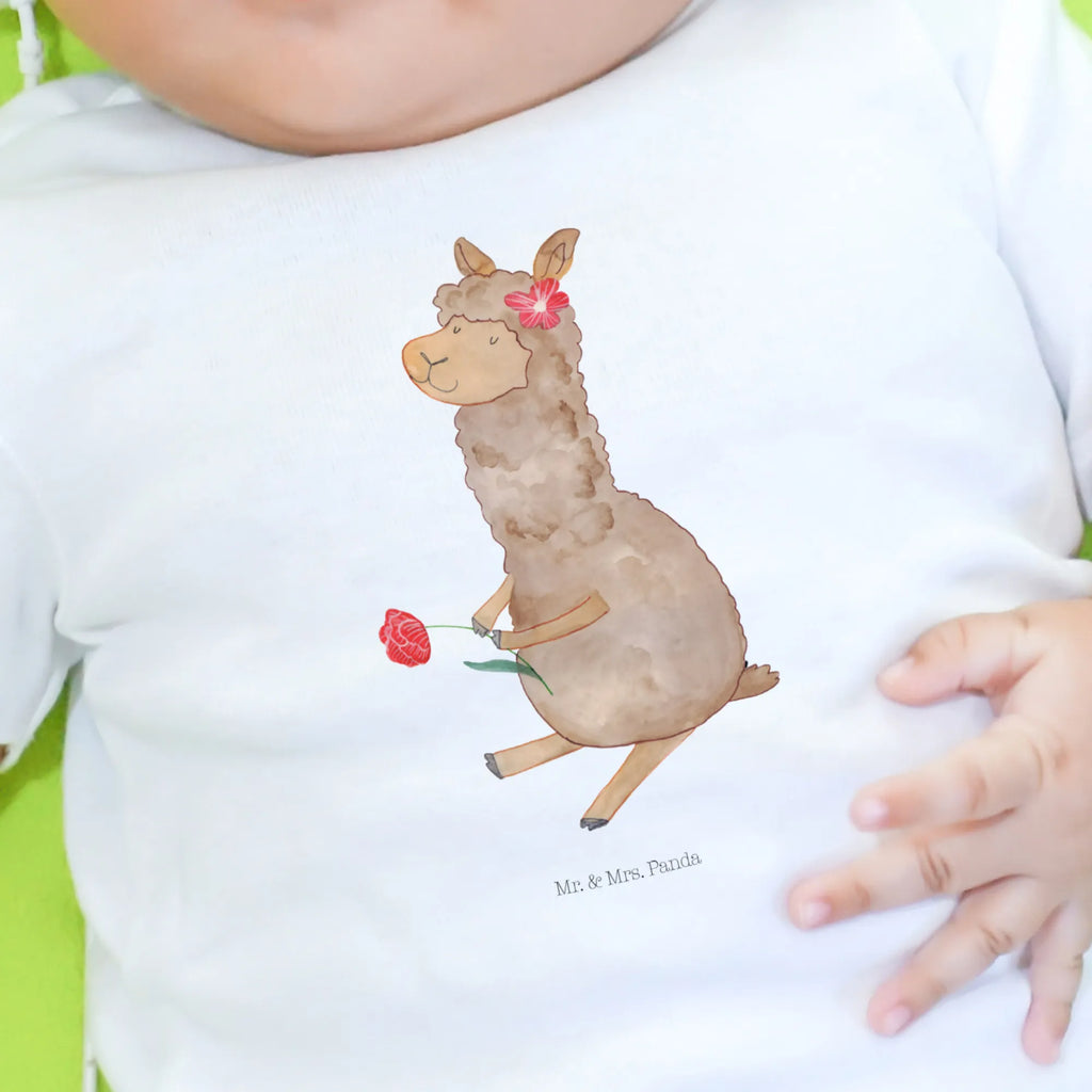 Baby Longsleeve Alpaka Blume Mädchen, Jungen, Baby, Langarm, Bio, Kleidung, Alpaka, Lama, Blume, Lamas, Alpaka Zitat, Alpaka Spruch, Alpaka Dekor, Alpaka Geschenk, Alpaka Dekoration, Alpaka Witz, Motiv Alpaka