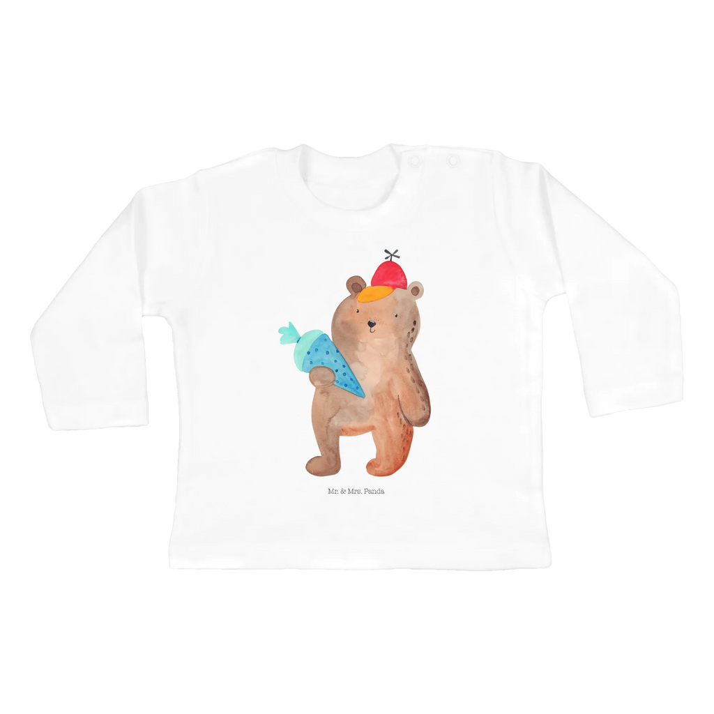 Baby Longsleeve Bär mit Schultüte Mädchen, Jungen, Baby, Langarm, Bio, Kleidung, Bär, Teddy, Teddybär, Bär Motiv, Schultüte, Erster Schultag Geschenk, Einschulung Geschenk, Schule Geschenk, Grundschule, Schulanfang, Schulbeginn