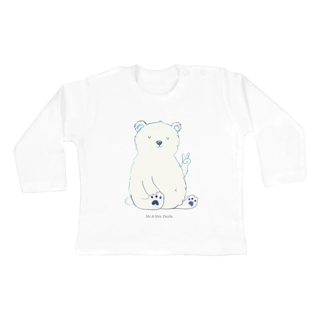 Baby Longsleeve Eisbär Faul Mädchen, Jungen, Baby, Langarm, Bio, Kleidung, Bär, Teddy, Teddybär, Eisbär, Nordpol, Faul, Entspannen, Relaxen, Büro, Arbeit, Bürojob, Arbeitsplatz, Homeoffice