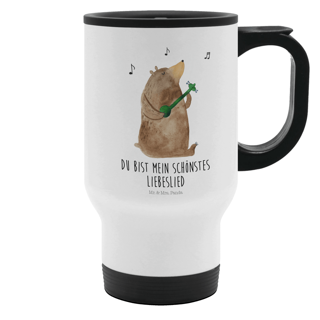 Thermobecher Bär Lied Thermobecher, To Go Becher, Thermotasse, Kaffeebecher, Isolierbecher, Thermobecher To Go, Warmhaltetasse, Edelstahlbecher, Reisebecher, Tasse mit Deckel, Thermobecher für 400 ml, Kaffeetasse zum Mitnehmen, Tasse zum Mitnehmen, Spülmaschinenfest, Bär, Teddy, Teddybär, Bärchen, Bear, Liebeslied, Lied, Song, Valentinstag, Valentine, Geschenk, Partner, Liebe, Freundin, Frau, Herz, Spruch