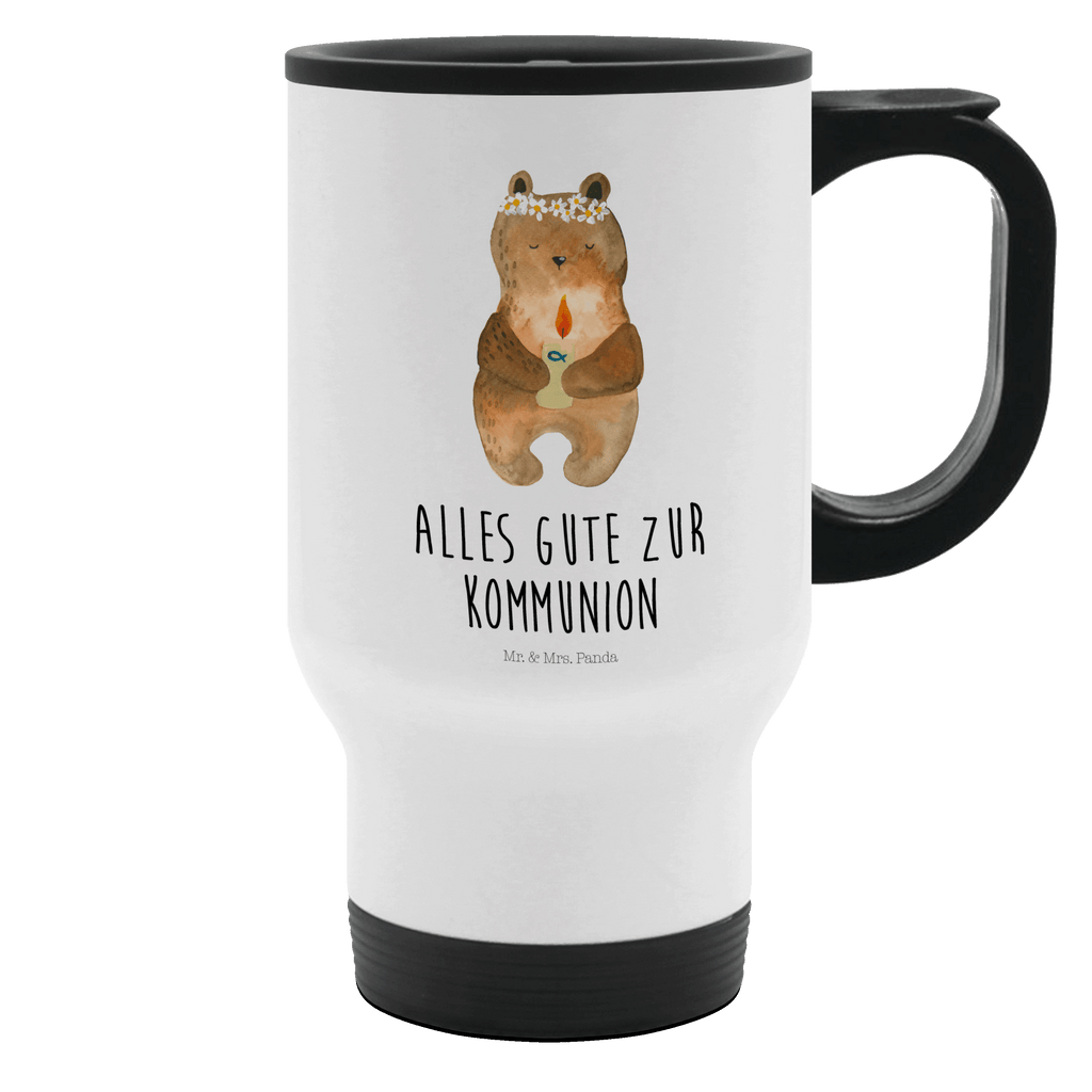 Thermobecher Kommunion-Bär Thermobecher, To Go Becher, Thermotasse, Kaffeebecher, Isolierbecher, Thermobecher To Go, Warmhaltetasse, Edelstahlbecher, Reisebecher, Tasse mit Deckel, Thermobecher für 400 ml, Kaffeetasse zum Mitnehmen, Tasse zum Mitnehmen, Spülmaschinenfest, Bär, Teddy, Teddybär, Kommunion, Gottes Segen, Taufkerze, katholisch