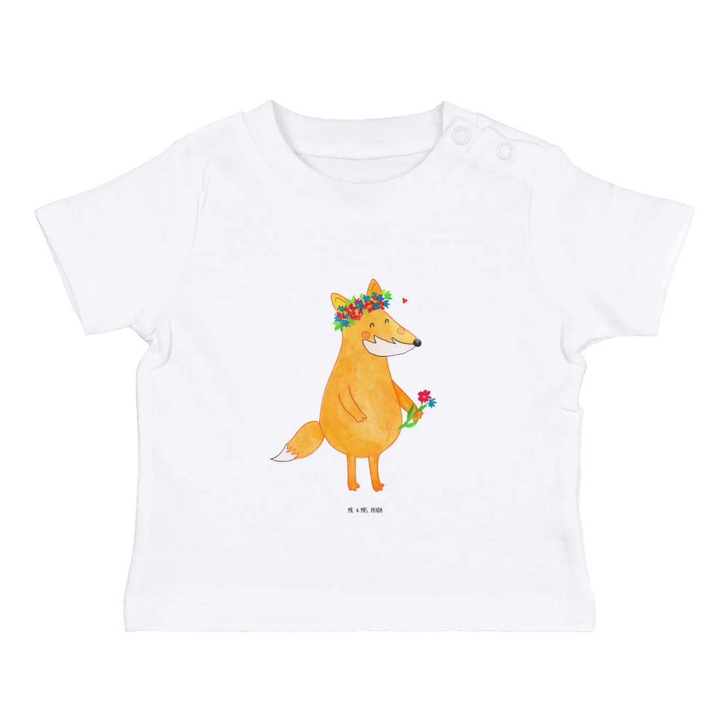 Organic Baby Shirt Fuchs Blumen Baby T-Shirt, Jungen Baby T-Shirt, Mädchen Baby T-Shirt, Shirt, Fuchs, Füchse, Fox, Liebe, Freundin, Fuchsmädchen, Blumenmädchen, Freundinnen, Liebesbeweis, Blume, Blumen, Motivation, Freude, ich, mich, Selbstliebe