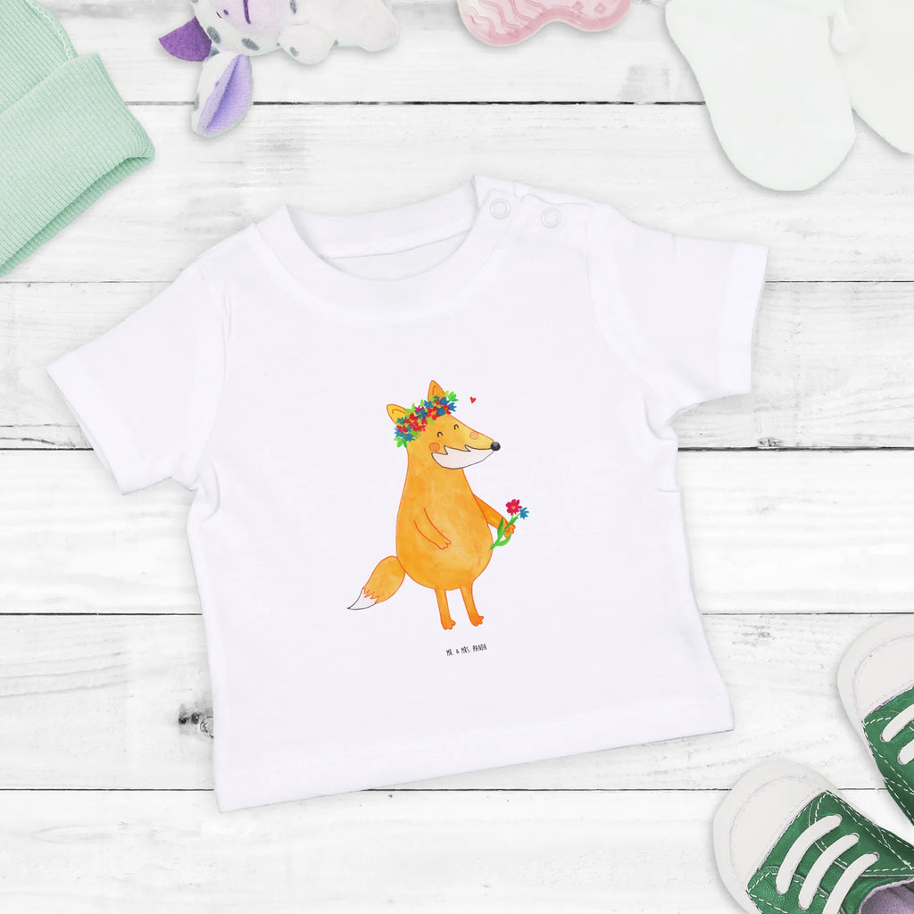 Organic Baby Shirt Fuchs Blumen Baby T-Shirt, Jungen Baby T-Shirt, Mädchen Baby T-Shirt, Shirt, Fuchs, Füchse, Fox, Liebe, Freundin, Fuchsmädchen, Blumenmädchen, Freundinnen, Liebesbeweis, Blume, Blumen, Motivation, Freude, ich, mich, Selbstliebe