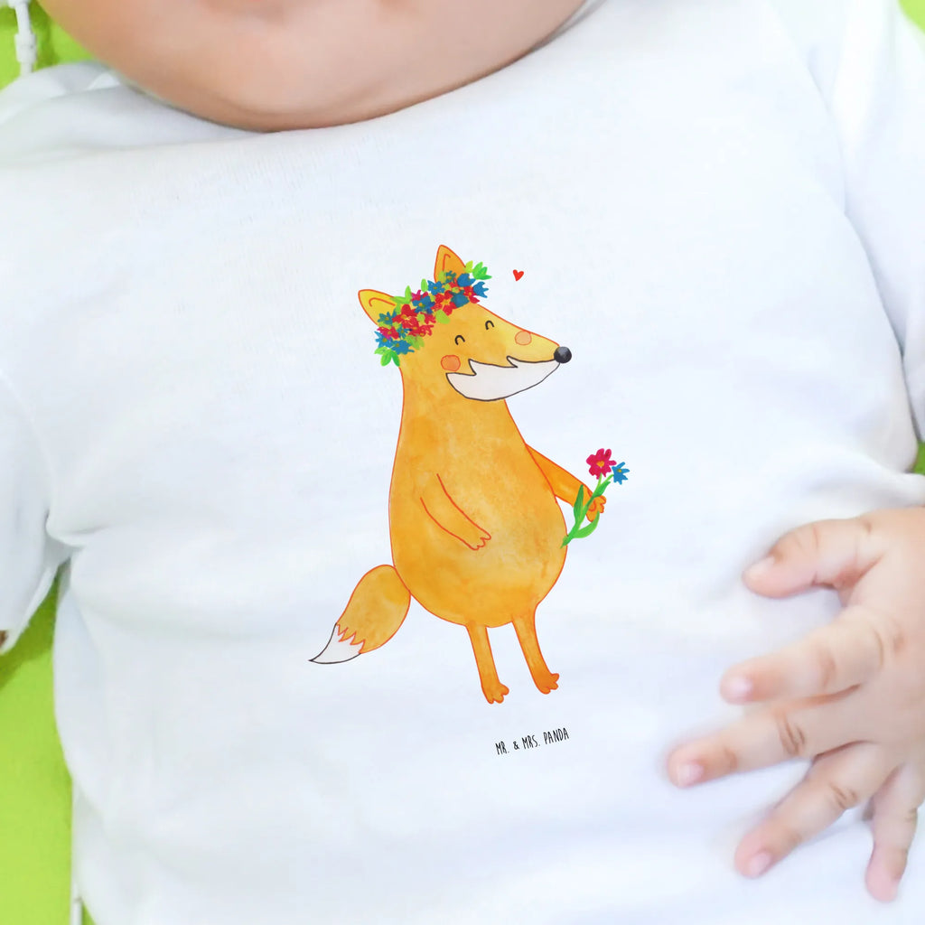 Organic Baby Shirt Fuchs Blumen Baby T-Shirt, Jungen Baby T-Shirt, Mädchen Baby T-Shirt, Shirt, Fuchs, Füchse, Fox, Liebe, Freundin, Fuchsmädchen, Blumenmädchen, Freundinnen, Liebesbeweis, Blume, Blumen, Motivation, Freude, ich, mich, Selbstliebe