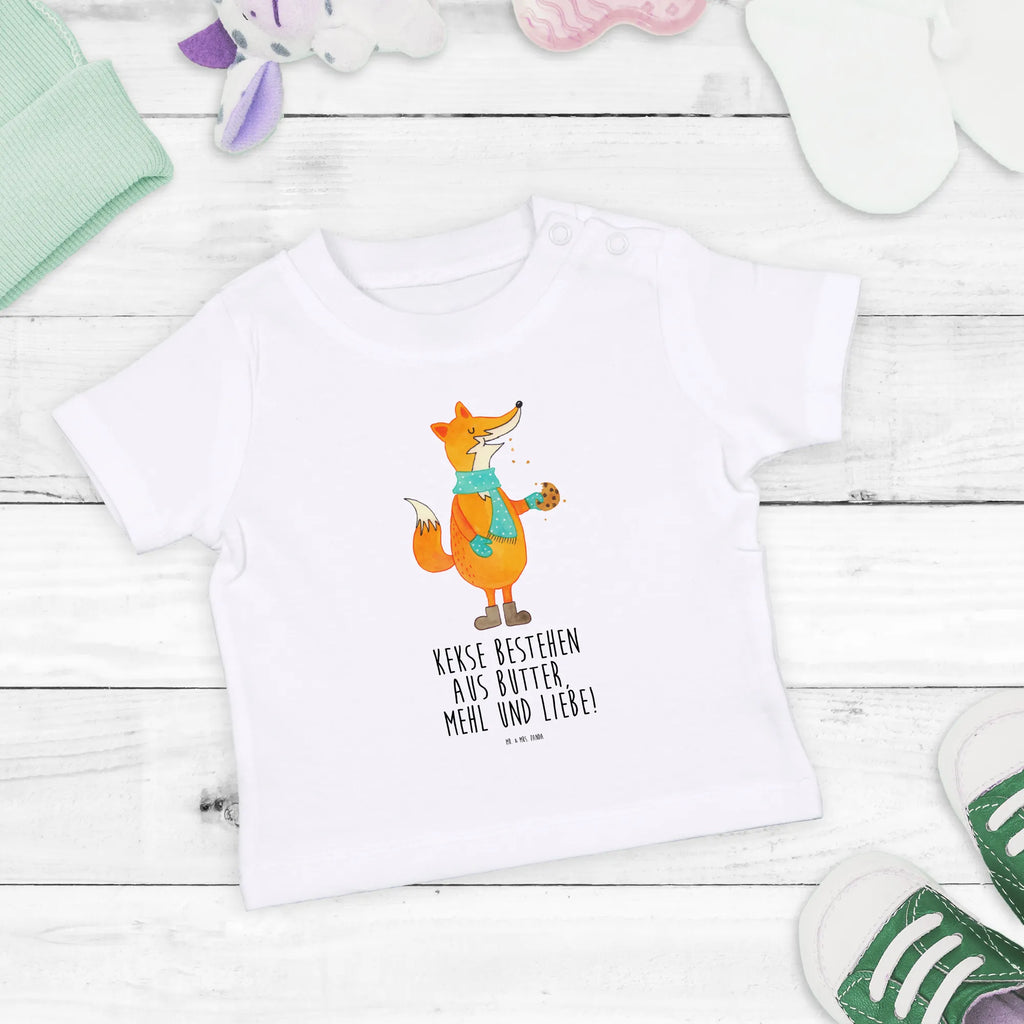 Organic Baby Shirt Fuchs Keks Baby T-Shirt, Jungen Baby T-Shirt, Mädchen Baby T-Shirt, Shirt, Fuchs, Füchse, Backen Spruch, Kekse, Winter, Weihnachtszeit, Plätzchen, Liebe, Küche Deko