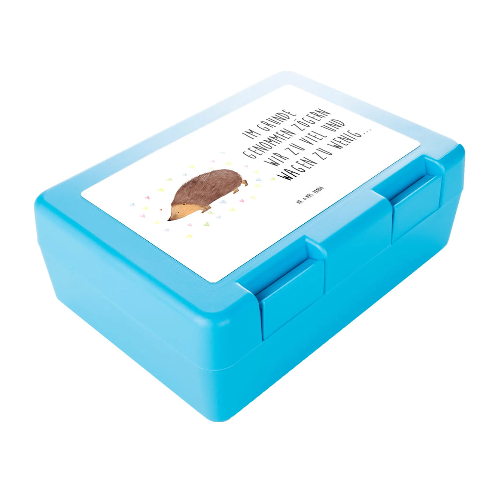 Brotdose Igel Herzen Brotbox, Snackbox, Lunch box, Butterbrotdose, Brotzeitbox, Tiermotive, Gute Laune, lustige Sprüche, Tiere, Liebe, Herz, Herzen, Igel, Vertrauen, Kuss, Leben