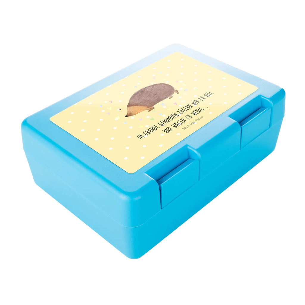 Brotdose Igel Herzen Brotbox, Snackbox, Lunch box, Butterbrotdose, Brotzeitbox, Tiermotive, Gute Laune, lustige Sprüche, Tiere, Liebe, Herz, Herzen, Igel, Vertrauen, Kuss, Leben