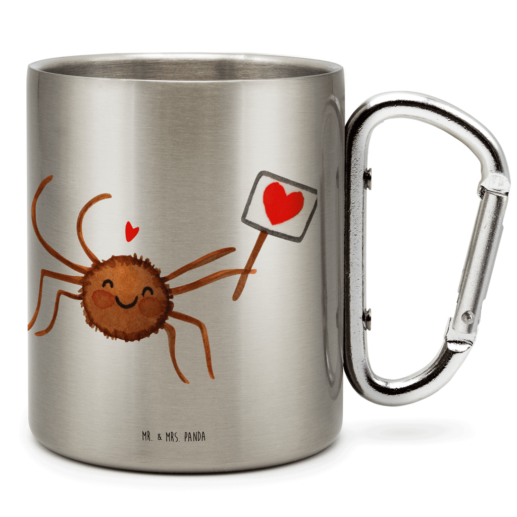 Edelstahlbecher Spinne Agathe Motivation Edelstahltasse, Karabiner, Edelstahlbecher, Outdoor, Camping, Tasse, Becher, Spinne Agathe, Spinne, Agathe, Videos, Merchandise, Motivation, Glück, Liebe, Vertrauen, Dankeschön