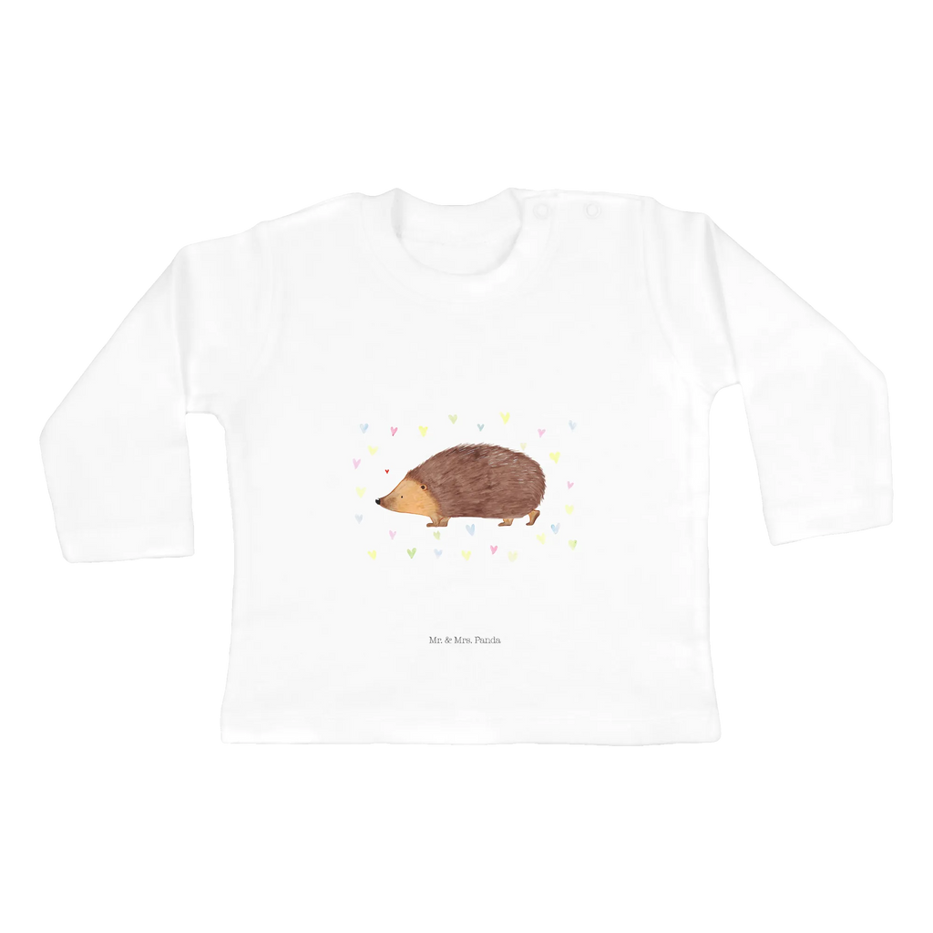 Baby Longsleeve Igel Herzen Mädchen, Jungen, Baby, Langarm, Bio, Kleidung, Tiermotive, Gute Laune, lustige Sprüche, Tiere, Liebe, Herz, Herzen, Igel, Vertrauen, Kuss, Leben