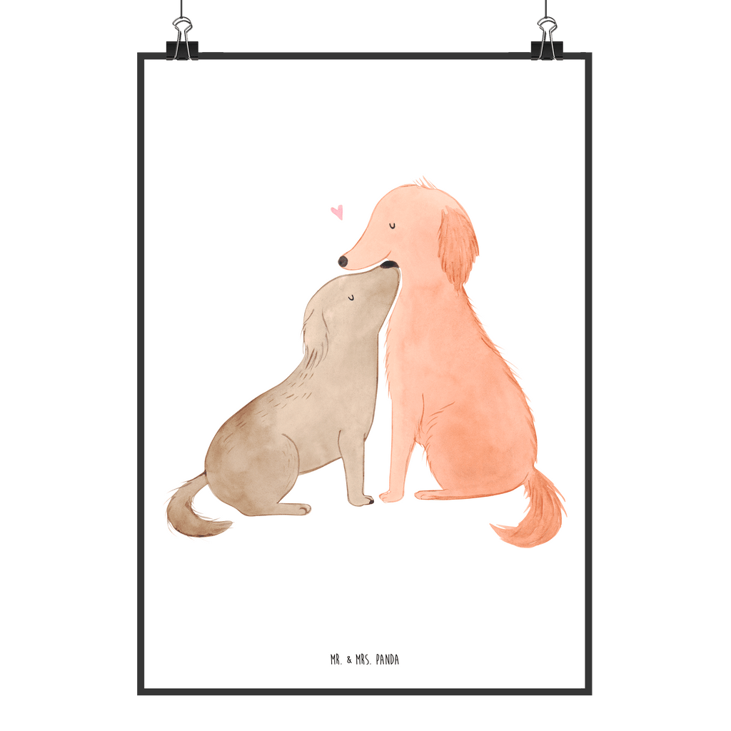 Poster Hunde Liebe Poster, Wandposter, Bild, Wanddeko, Küchenposter, Kinderposter, Wanddeko Bild, Raumdekoration, Wanddekoration, Handgemaltes Poster, Mr. & Mrs. Panda Poster, Designposter, Kunstdruck, Posterdruck, Hund, Hundemotiv, Haustier, Hunderasse, Tierliebhaber, Hundebesitzer, Sprüche, Liebe, Hund. Hunde, Kuss, Vertrauen, Kuscheln, Herz