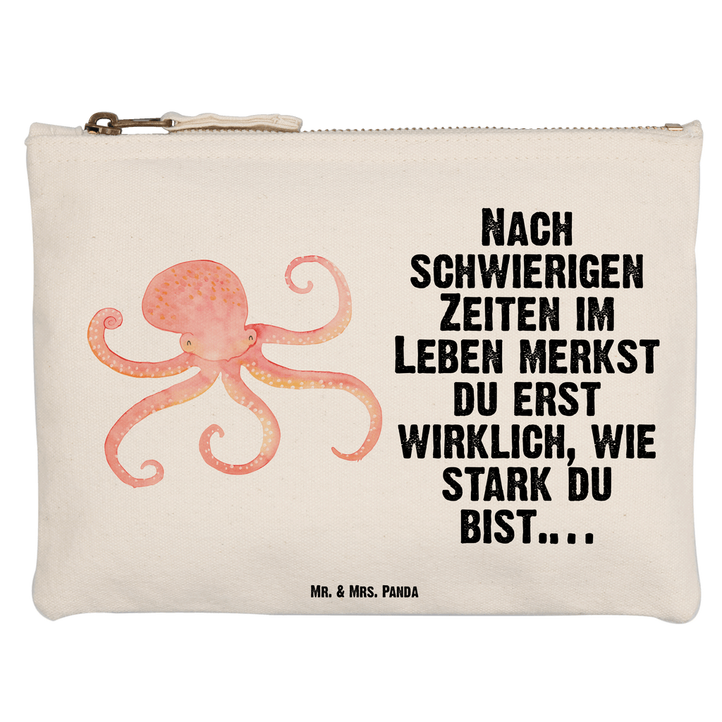 Schminktasche Tintenfisch Schminktasche, Kosmetiktasche, Kosmetikbeutel, Stiftemäppchen, Etui, Federmappe, Makeup, XXL, Schminketui, Kosmetiketui, Schlamperetui, Tiermotive, Gute Laune, lustige Sprüche, Tiere, Meer, Meerestier, Krake, Tintenfisch, Arme, Wasser, Ozean