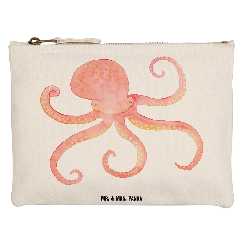 Schminktasche Tintenfisch Schminktasche, Kosmetiktasche, Kosmetikbeutel, Stiftemäppchen, Etui, Federmappe, Makeup, XXL, Schminketui, Kosmetiketui, Schlamperetui, Tiermotive, Gute Laune, lustige Sprüche, Tiere, Meer, Meerestier, Krake, Tintenfisch, Arme, Wasser, Ozean