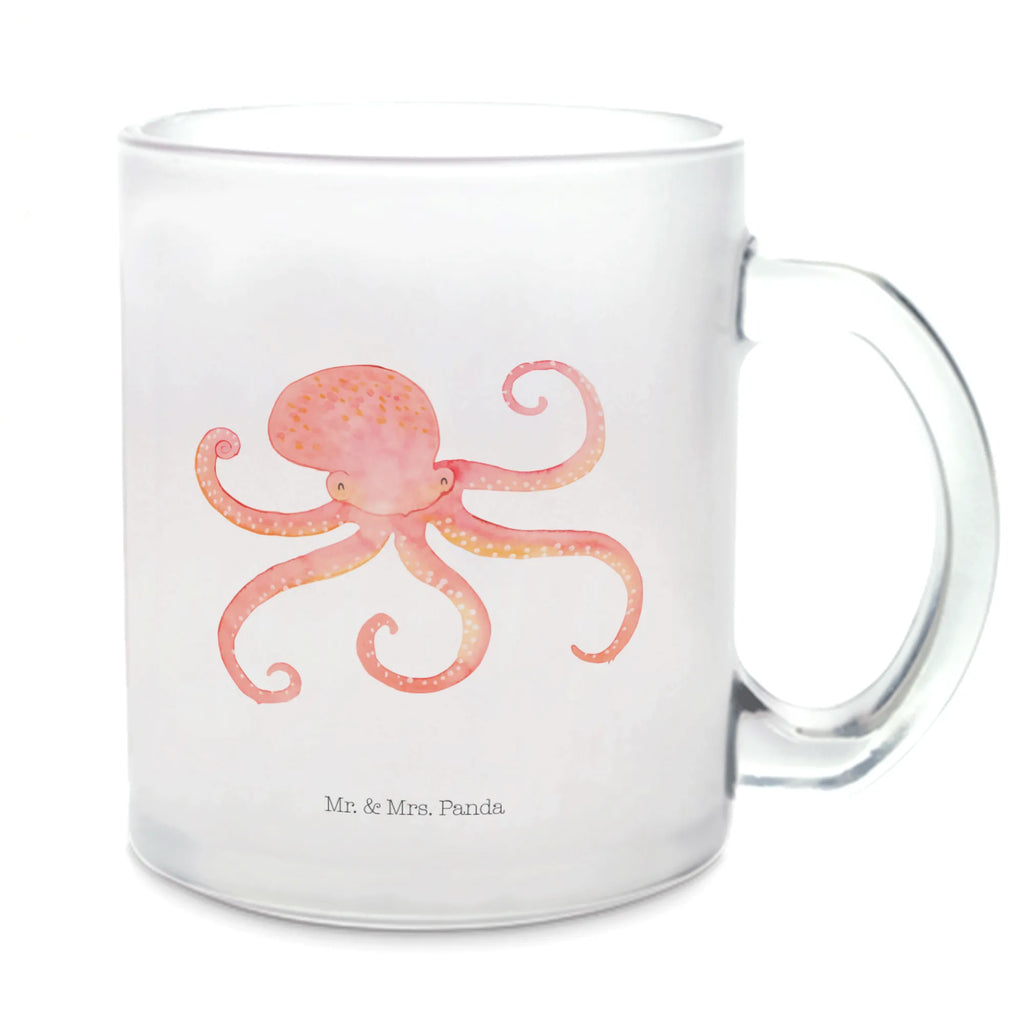 Teetasse Tintenfisch Teetasse, Teeglas, Teebecher, Tasse mit Henkel, Tasse, Glas Teetasse, Teetasse aus Glas, Tiermotive, Gute Laune, lustige Sprüche, Tiere, Meer, Meerestier, Krake, Tintenfisch, Arme, Wasser, Ozean