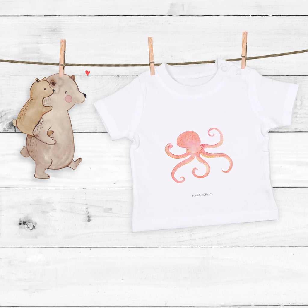 Organic Baby Shirt Tintenfisch Baby T-Shirt, Jungen Baby T-Shirt, Mädchen Baby T-Shirt, Shirt, Tiermotive, Gute Laune, lustige Sprüche, Tiere, Meer, Meerestier, Krake, Tintenfisch, Arme, Wasser, Ozean