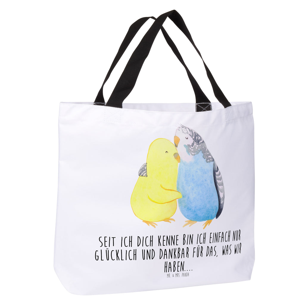 Shopper Wellensittich Liebe Beutel, Einkaufstasche, Tasche, Strandtasche, Einkaufsbeutel, Shopper, Schultasche, Freizeittasche, Tragebeutel, Schulbeutel, Alltagstasche, Liebe, Partner, Freund, Freundin, Ehemann, Ehefrau, Heiraten, Verlobung, Heiratsantrag, Liebesgeschenk, Jahrestag, Hocheitstag, Vögel, Wellensittich, Nähe, Kuscheln, Vertrauen