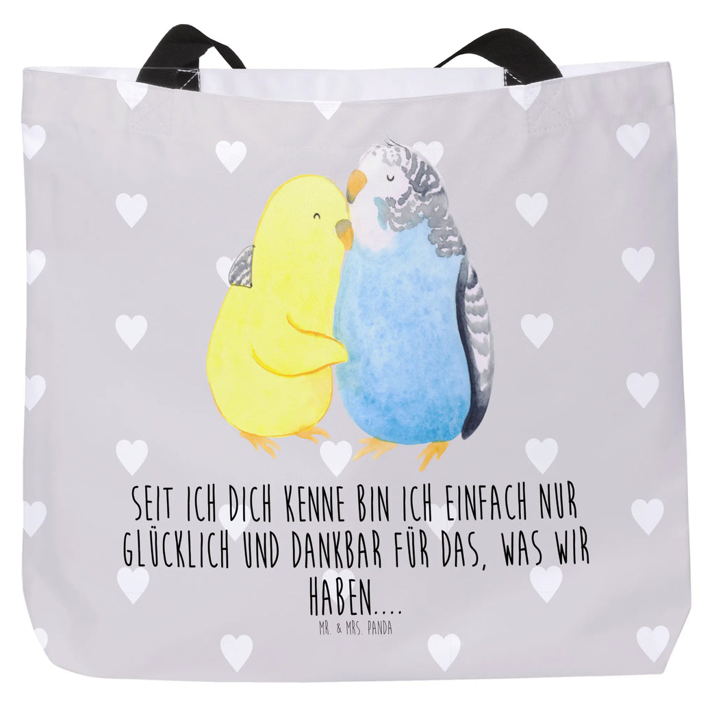 Shopper Wellensittich Liebe Beutel, Einkaufstasche, Tasche, Strandtasche, Einkaufsbeutel, Shopper, Schultasche, Freizeittasche, Tragebeutel, Schulbeutel, Alltagstasche, Liebe, Partner, Freund, Freundin, Ehemann, Ehefrau, Heiraten, Verlobung, Heiratsantrag, Liebesgeschenk, Jahrestag, Hocheitstag, Vögel, Wellensittich, Nähe, Kuscheln, Vertrauen