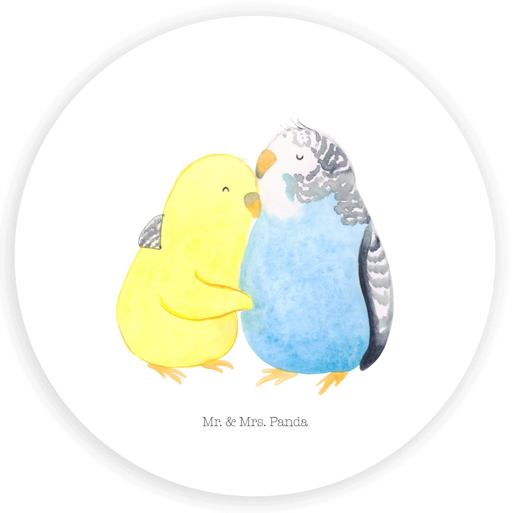 Rund Aufkleber Wellensittich Liebe Sticker, Aufkleber, Etikett, Liebe, Partner, Freund, Freundin, Ehemann, Ehefrau, Heiraten, Verlobung, Heiratsantrag, Liebesgeschenk, Jahrestag, Hocheitstag, Vögel, Wellensittich, Nähe, Kuscheln, Vertrauen