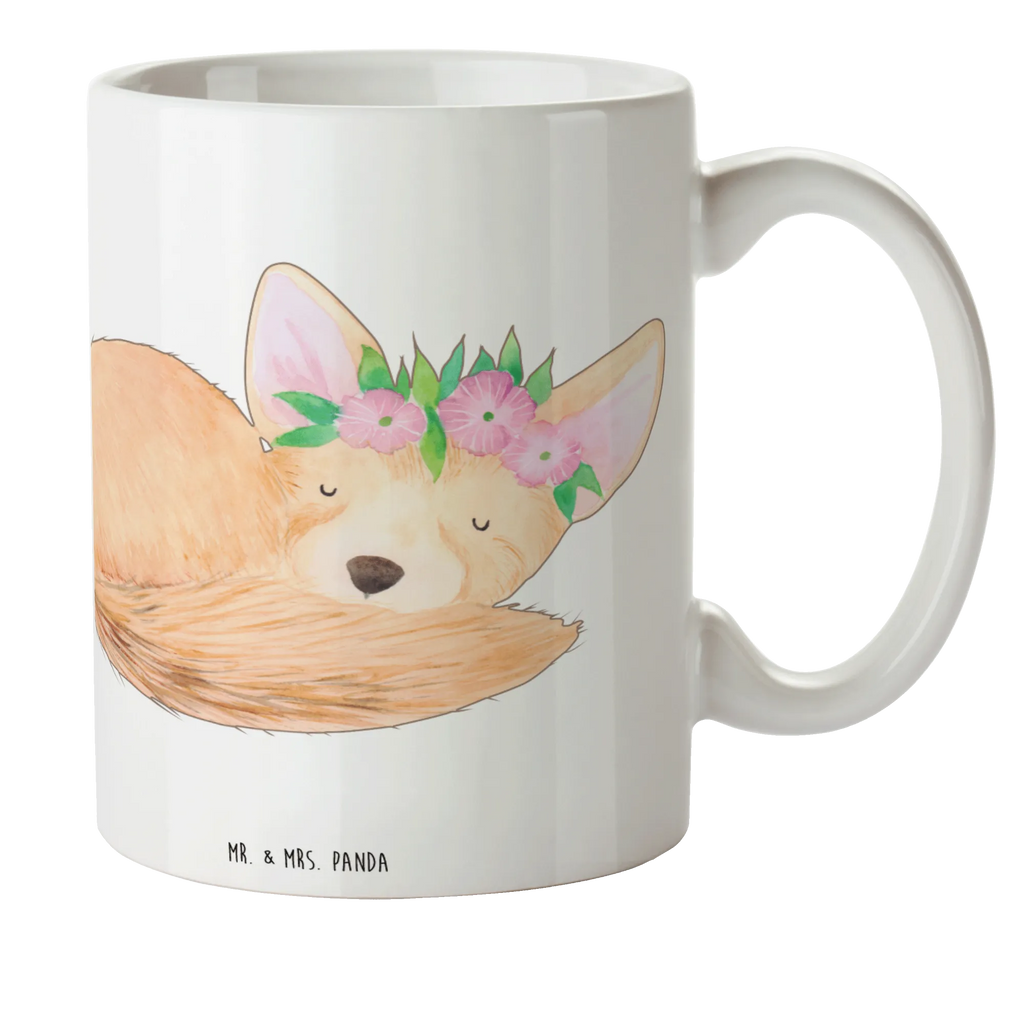 Kindertasse Wüstenfuchs Blumen Kindertasse, Kinder Tasse, Kunststoff Tasse, Kindergarten Tasse, Trinkbecher, Camping Becher, Kaffeetasse, Kunststoffbecher, Kindergartenbecher, Outdoorgeschirr, Kunststoffgeschirr, Reisebecher, Reisetasse, Kinderbecher, Bruchfeste Tasse, Bruchsichere Tasse, Plastik Tasse, Plastiktasse, Afrika, Wildtiere, Wüste, Wüstenfuchs, Blumen, Blumenkranz, Glücklich