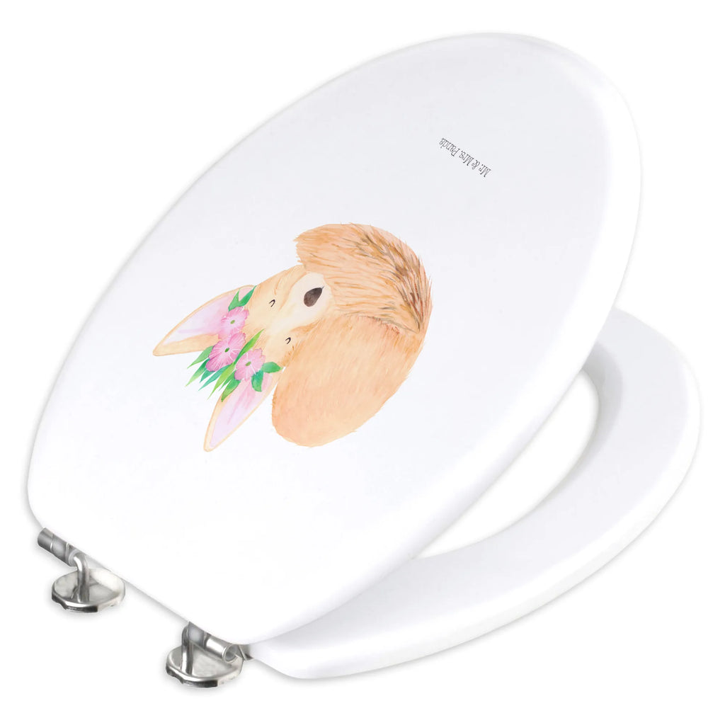 Motiv WC Sitz Wüstenfuchs Blumenkranz Klobrille, Klodeckel, Toilettendeckel, WC-Sitz, Toilette, Afrika, Wildtiere, Wüste, Wüstenfuchs, Blumen, Blumenkranz, Glücklich