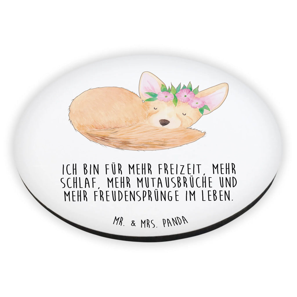 Rund Magnet Wüstenfuchs Blumenkranz Kühlschrankmagnet, Pinnwandmagnet, Souvenir Magnet, Motivmagnete, Dekomagnet, Whiteboard Magnet, Notiz Magnet, Kühlschrank Dekoration, Afrika, Wildtiere, Wüste, Wüstenfuchs, Blumen, Blumenkranz, Glücklich