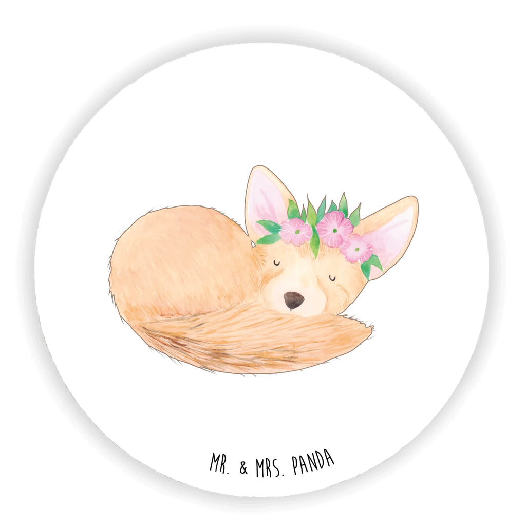 Rund Magnet Wüstenfuchs Blumenkranz Kühlschrankmagnet, Pinnwandmagnet, Souvenir Magnet, Motivmagnete, Dekomagnet, Whiteboard Magnet, Notiz Magnet, Kühlschrank Dekoration, Afrika, Wildtiere, Wüste, Wüstenfuchs, Blumen, Blumenkranz, Glücklich