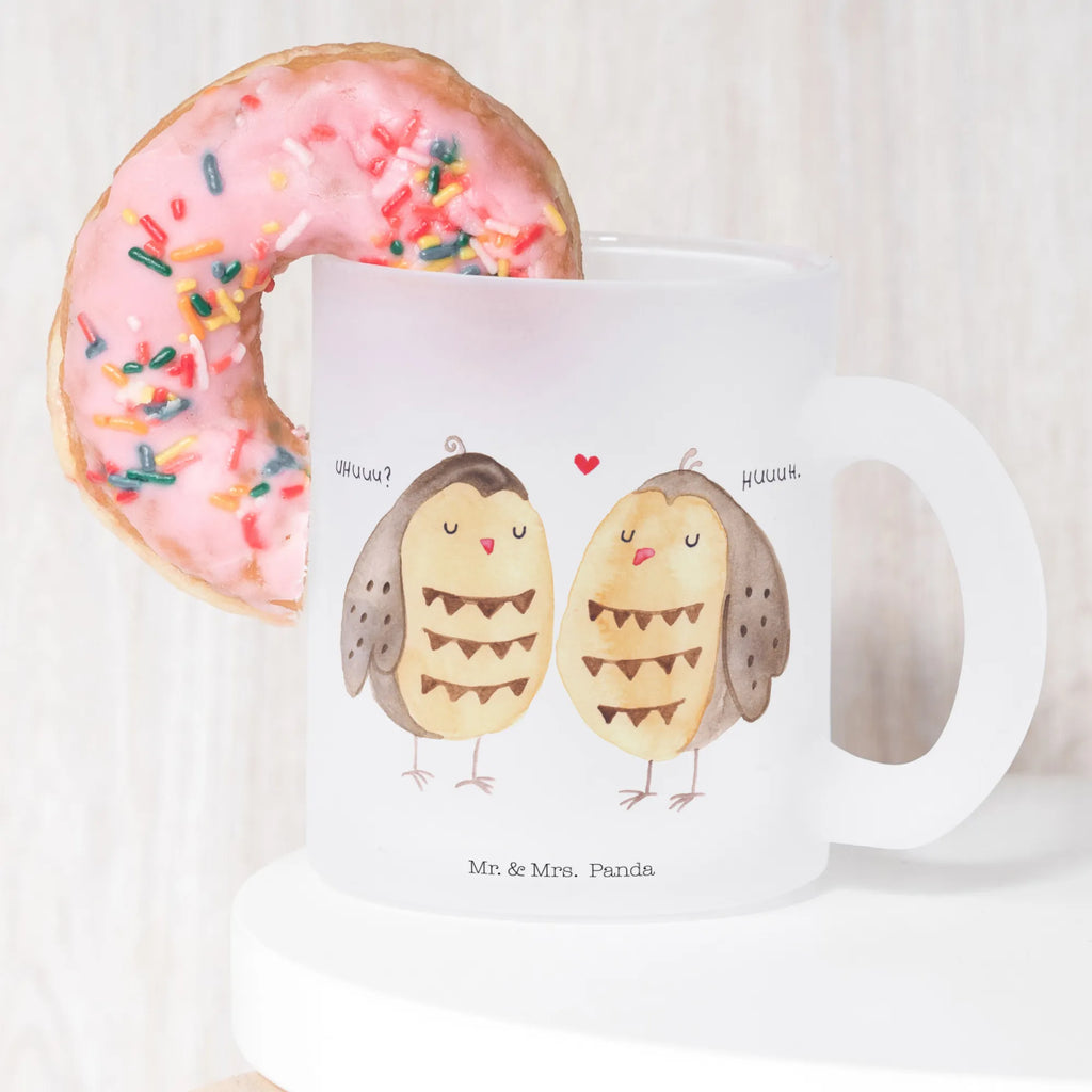 Teetasse Eule Liebe Teetasse, Teeglas, Teebecher, Tasse mit Henkel, Tasse, Glas Teetasse, Teetasse aus Glas, Eule, Eule Deko, Liebe, Hochzeit Spruch, Owl, All you need is love, Liebe Spruch, Freundin Geschenk, Freund, Wortspiel lustig