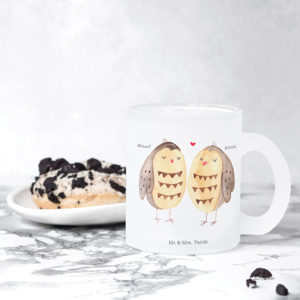 Teetasse Eule Liebe Teetasse, Teeglas, Teebecher, Tasse mit Henkel, Tasse, Glas Teetasse, Teetasse aus Glas, Eule, Eule Deko, Liebe, Hochzeit Spruch, Owl, All you need is love, Liebe Spruch, Freundin Geschenk, Freund, Wortspiel lustig