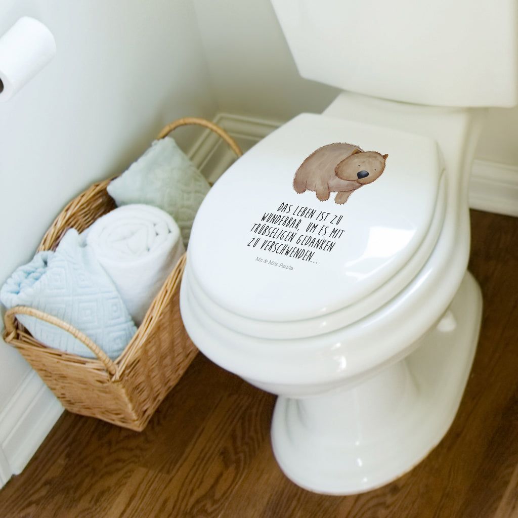 Motiv WC Sitz Wombat Klobrille, Klodeckel, Toilettendeckel, WC-Sitz, Toilette, Tiermotive, Gute Laune, lustige Sprüche, Tiere, Wombat, Das Leben ist schön, Motivation, Spruch, Australien