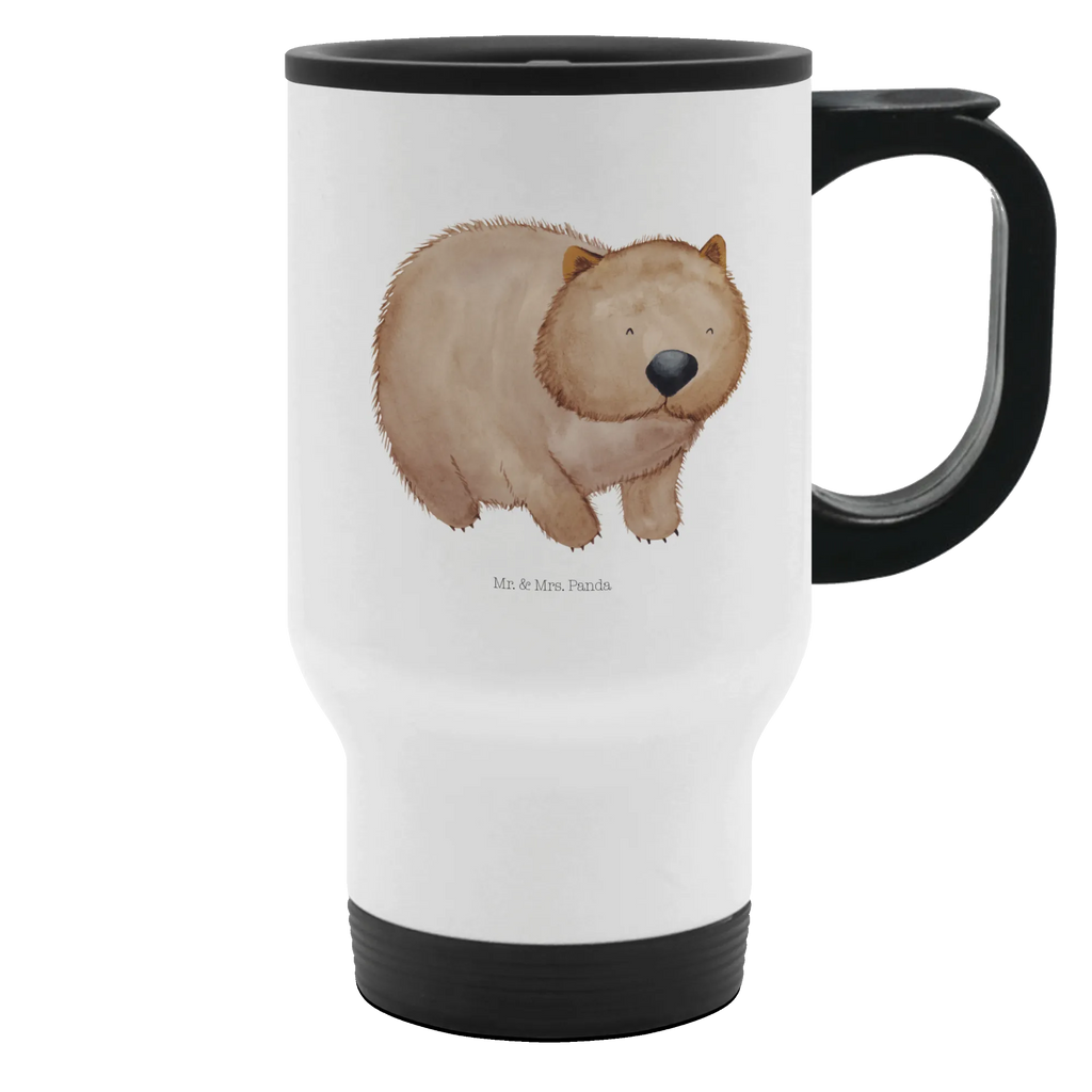 Thermobecher Wombat Thermobecher, To Go Becher, Thermotasse, Kaffeebecher, Isolierbecher, Thermobecher To Go, Warmhaltetasse, Edelstahlbecher, Reisebecher, Tasse mit Deckel, Thermobecher für 400 ml, Kaffeetasse zum Mitnehmen, Tasse zum Mitnehmen, Spülmaschinenfest, Tiermotive, Gute Laune, lustige Sprüche, Tiere, Wombat, Das Leben ist schön, Motivation, Spruch, Australien