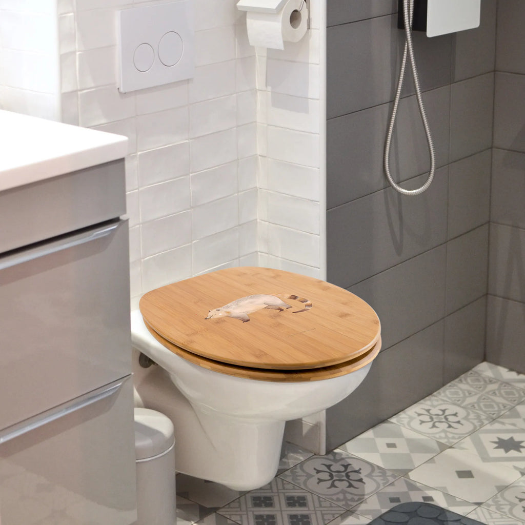 Motiv WC Sitz Nasenbär Klobrille, Klodeckel, Toilettendeckel, WC-Sitz, Toilette, Tiermotive, Gute Laune, lustige Sprüche, Tiere, Nasenbär, Nasenbären, Rüsselbär, Bär